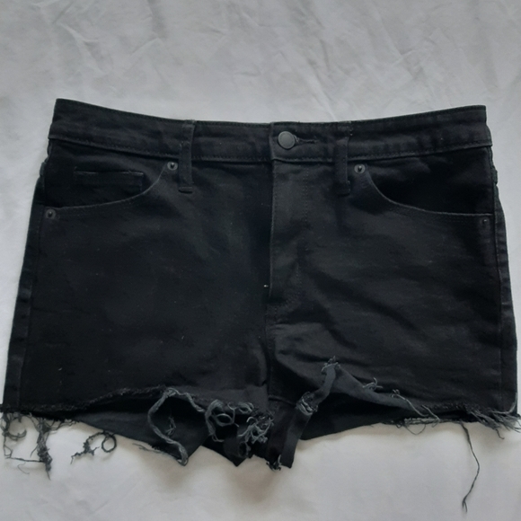 Universal Thread Pants - Black High Rise Frayed Black Denim Short